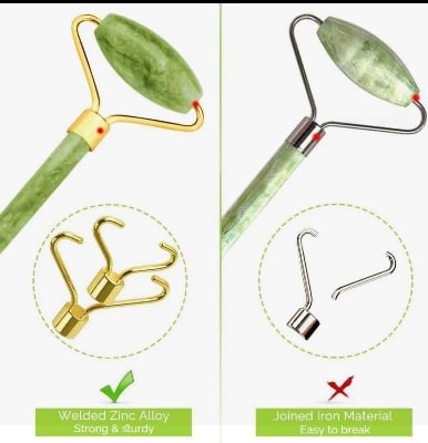 Picture of 2PCS Jade Roller & Gua Sha Set – Natural Resin Facial Massage Roller and Scraping Board for Face, Neck & Body Skin Care - Multicolor