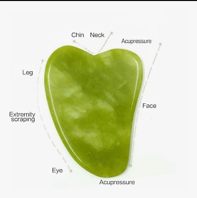 Picture of 2PCS Jade Roller & Gua Sha Set – Natural Resin Facial Massage Roller and Scraping Board for Face, Neck & Body Skin Care - Multicolor