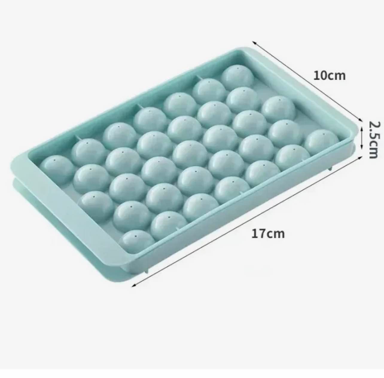 Picture of Round Ice Cube Tray with Lid – Easy Release Durable Plastic Ice Maker Mold, Large Capacity Freezer Tray for Home & Kitchen (Multicolour) - Multicolor