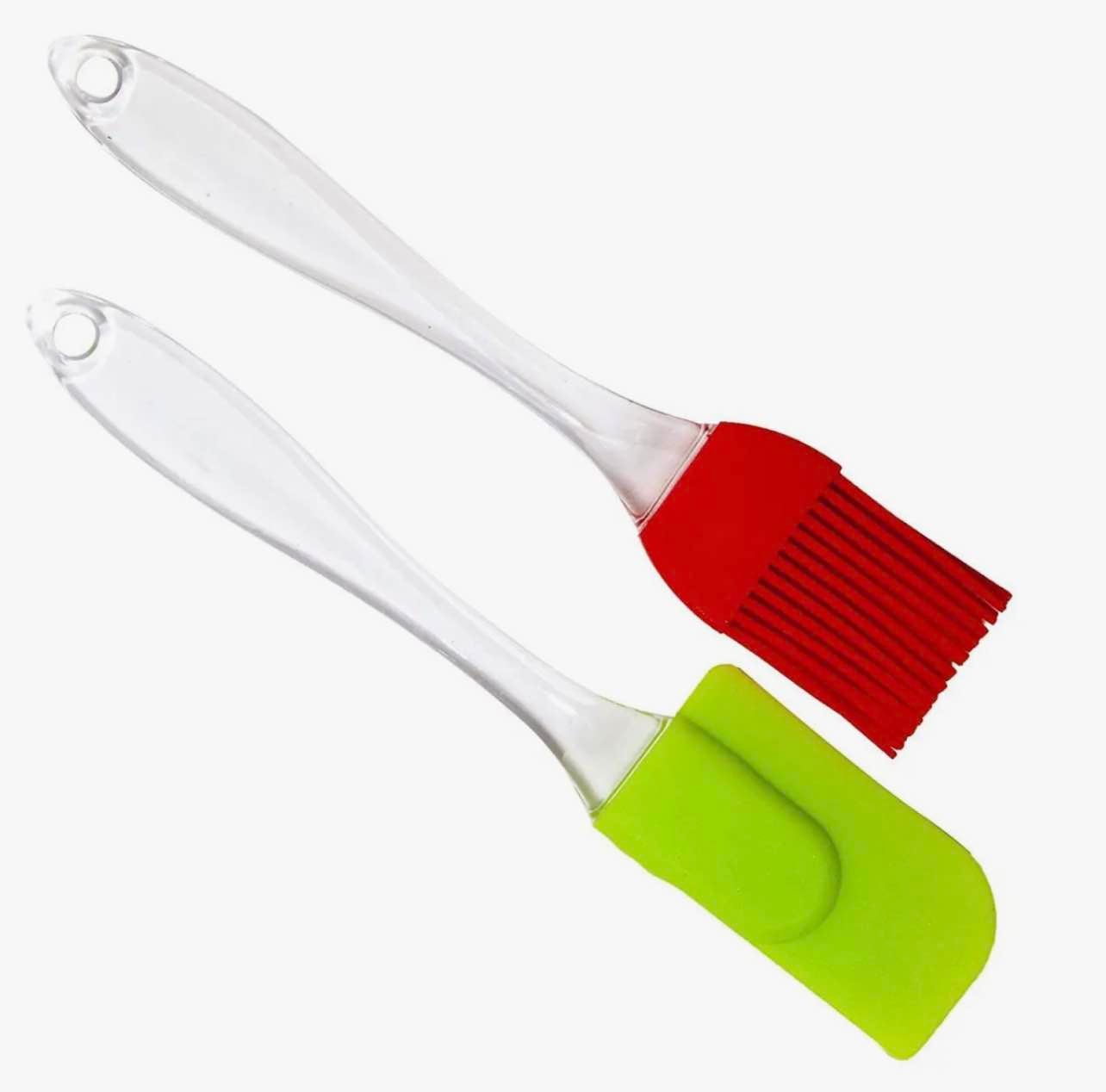 Picture of 2 PCS Silicone Spoon & Oil Brush Set – Non-Stick Heat Resistant Cooking & Baking Tools for Kitchen (Multicolour) - Multicolor