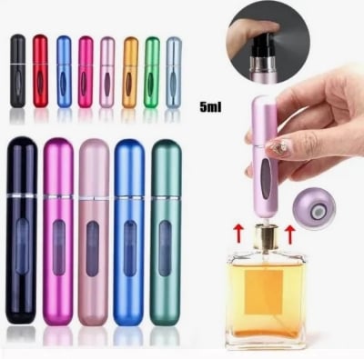 Picture of Mini Refillable Perfume Bottle Spray – 5ml Travel Atomizer Set (2 Pcs) Portable Leak-Proof Fragrance Spray Bottles (Multicolor) - Multicolor