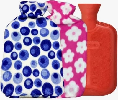 Picture of Hot Water Bag with Soft Multicolor Cover | Reusable Warm Water Bottle for Winter Warmth & Heat Therapy | Leak Resistant Hot Water Bag - Multicolor