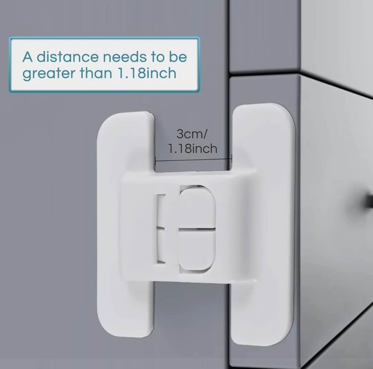 Picture of Childproof Fridge & Freezer Safety Lock | Multi-Functional Adhesive Refrigerator Door Lock for Baby & Child Safety | No Drill Cabinet Lock - Multicolor
