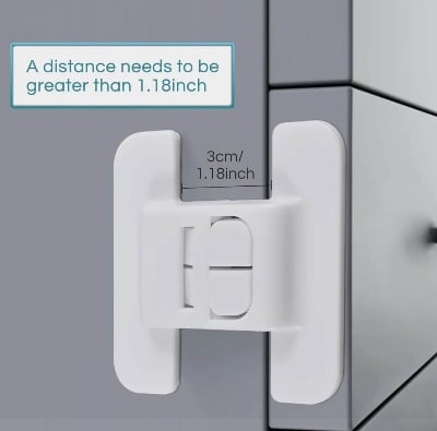 Picture of Childproof Fridge & Freezer Safety Lock | Multi-Functional Adhesive Refrigerator Door Lock for Baby & Child Safety | No Drill Cabinet Lock - Multicolor