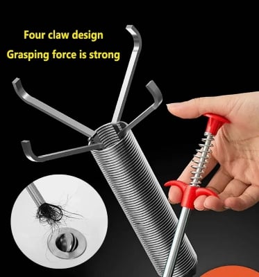 Picture of 60cm Spring Drain Pipe Cleaner Tool – Sink Dredging Snake Clog Remover Flexible Cleaning Stick for Kitchen & Bathroom (Multicolor) - Multicolour