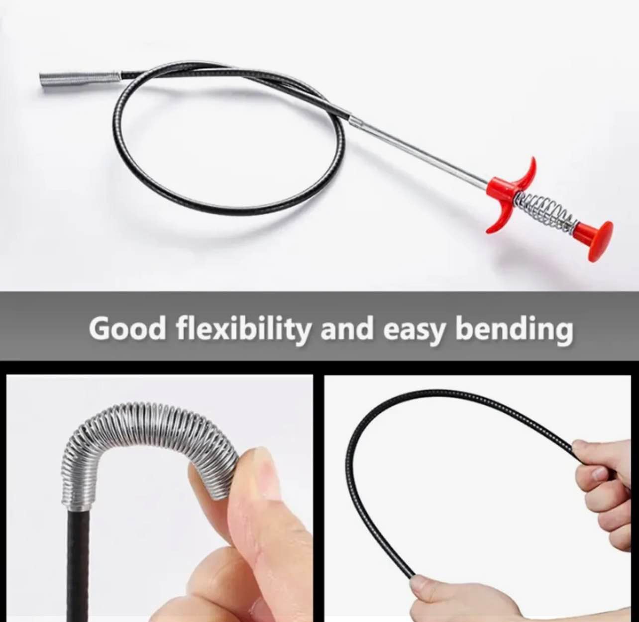 Picture of 60cm Spring Drain Pipe Cleaner Tool – Sink Dredging Snake Clog Remover Flexible Cleaning Stick for Kitchen & Bathroom (Multicolor) - Multicolour
