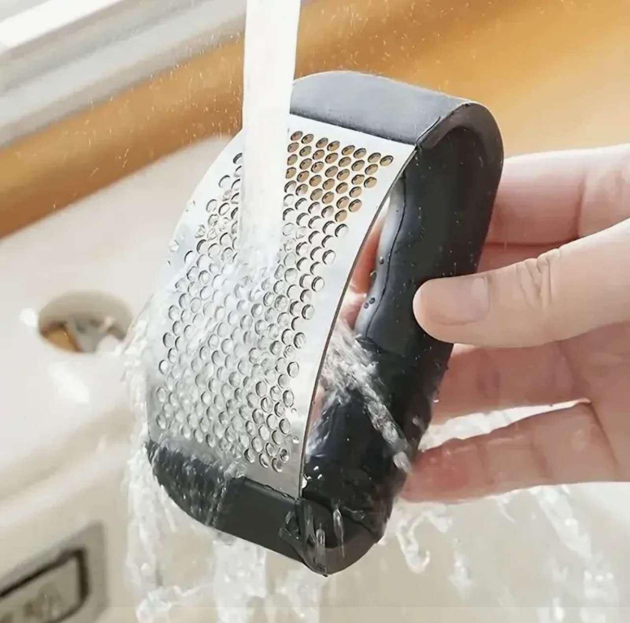 Picture of Upgraded Stainless Steel Garlic Press & Rocker | Manual Garlic Crusher for Garlic, Ginger & Herbs | Easy Kitchen Mincer Tool - Not Specified