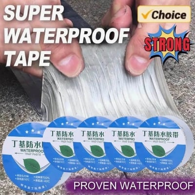 Picture of Waterproof Aluminum Foil Butyl Tape 5cm x 5m x 0.5mm – Heavy Duty Leak Repair Sealant Tape for Roof, Wall, Pool, Pipe & Crack Sealing - Silver