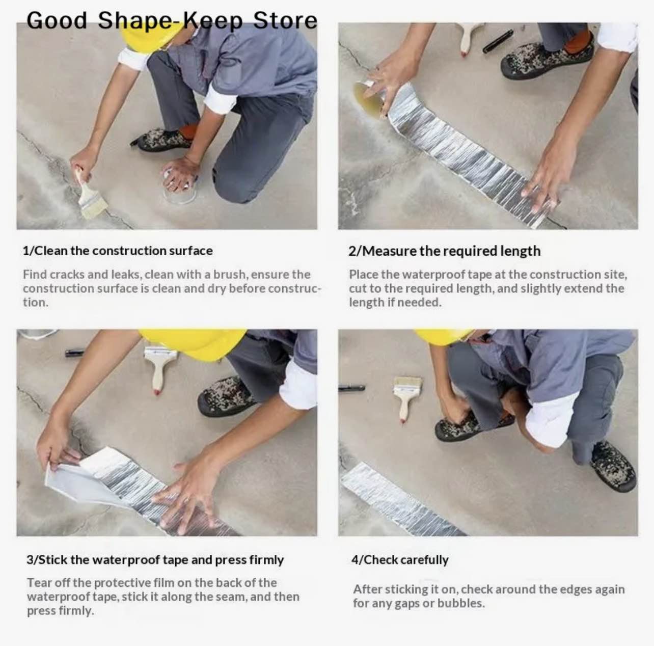 Picture of Waterproof Aluminum Foil Butyl Tape 5cm x 5m x 0.5mm – Heavy Duty Leak Repair Sealant Tape for Roof, Wall, Pool, Pipe & Crack Sealing - Silver