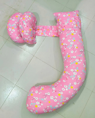 Picture of 3 Part Pregnant Women Sleeping Belly Support Pillow On The Side U Shape Body Pillow, Best Pregnancy Pillow, Belly Support Pillow (Pink 3Part Pillow)
