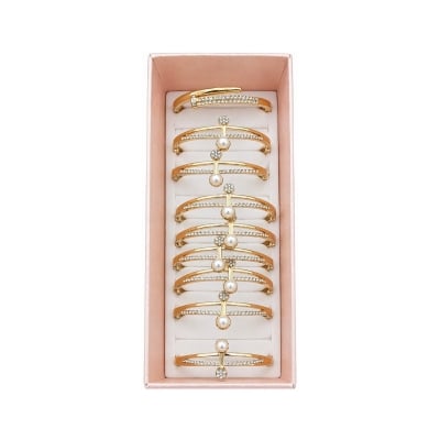 Picture of Pearl and stone work bracelet - Multicolor
