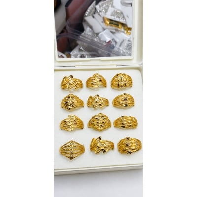 Picture of gold plated color grunted fingerring - Gold