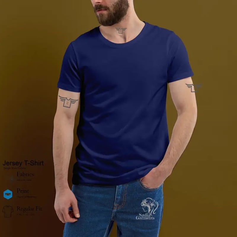 Picture of Jersey Fabrics Half Hata Solid Color Tshirt