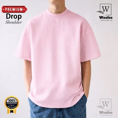 Picture of Trendy Drop Shoulder T-Shirt_pink
