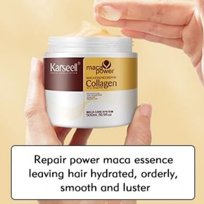 Picture of 𝐊𝐚𝐫𝐬𝐞𝐞𝐥𝐥 𝐂𝐨𝐥𝐥𝐚𝐠𝐞𝐧 𝐇𝐚𝐢𝐫 𝐌𝐚𝐬𝐤 for Soft,Smooth, Silky,  Shiny & Straight Hair - 500ml(Original)
