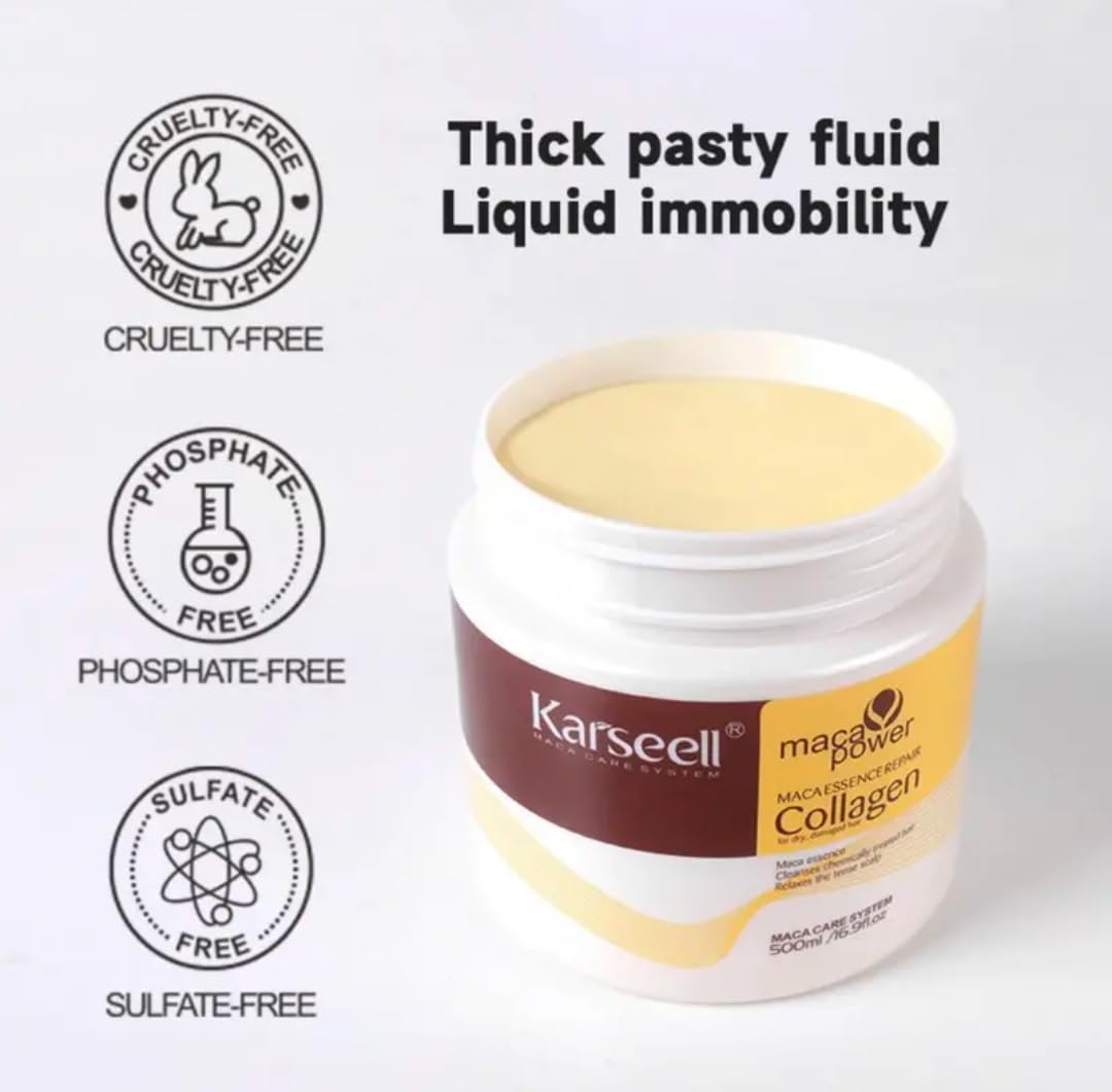 Picture of 𝐊𝐚𝐫𝐬𝐞𝐞𝐥𝐥 𝐂𝐨𝐥𝐥𝐚𝐠𝐞𝐧 𝐇𝐚𝐢𝐫 𝐌𝐚𝐬𝐤 for Soft,Smooth, Silky,  Shiny & Straight Hair - 500ml(Original)