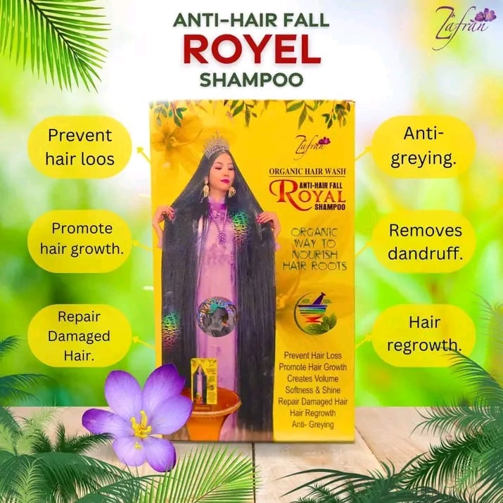 Picture of Zafran Anti-Hair Fall Royal Shampoo Organic Hair Wash 200ml (Original & Authentic) - Yellow