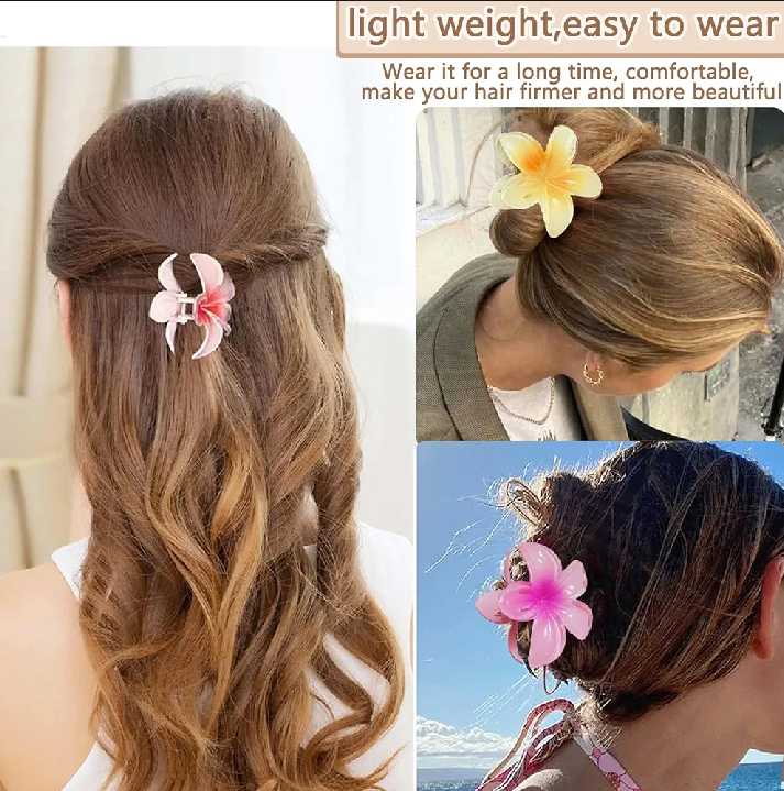 Picture of 5pcs Flower Hair Claws Large Size Fashion Women Stylish Hair Claws, Womens fashion & gift accessories China Imported Hair Claws for Womens & Girls - Multicolor
