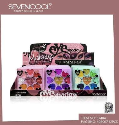 Picture of New Mini Eyeshadow Pallet Colorful Eyeshadow Pallet Shimmer Glitter Pigmented Waterproof Eyeshadow Pallet Sevencool Eyeshadow Pallet