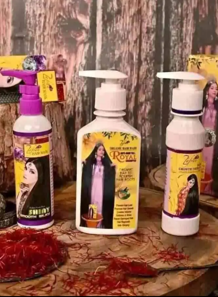 Picture of Zafran Hair Loss Combo - Zafran Hair Oil 150ml & Zafran Hair Mask 120ml & Zafran Shampoo 200ml