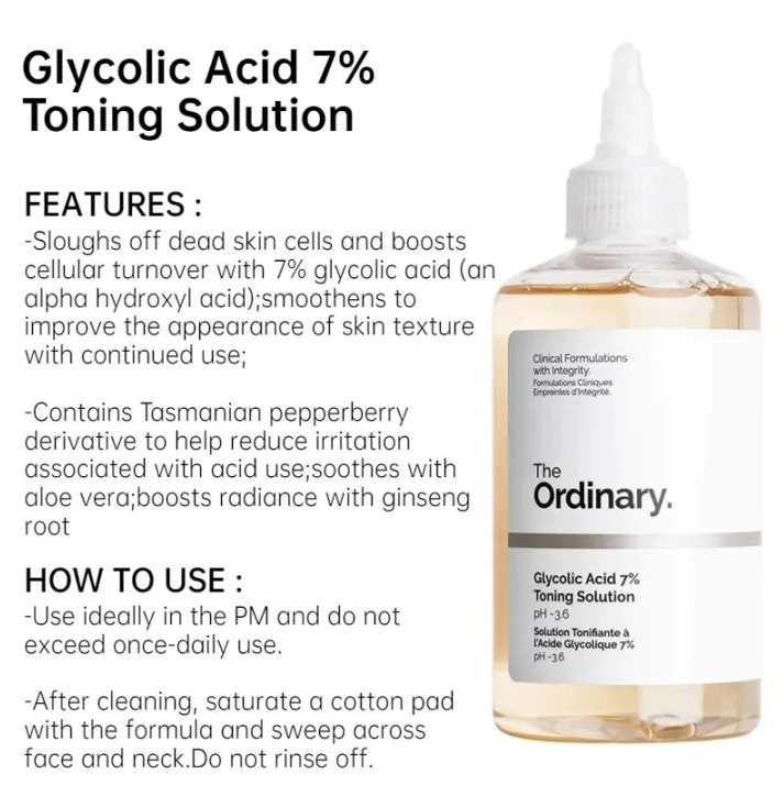 Picture of The Ordinary Glycolic Acid 7% Exfoliating Toner-240ml(Original)
