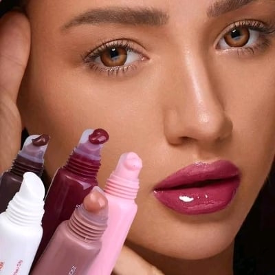 Picture of Fafamoon 5 Color Glossy Peptide Lipsgloss Long Lasting Lip Stain Lip Tint Lip Moisturer Velvet Gloss Lipstick Lip Makeup