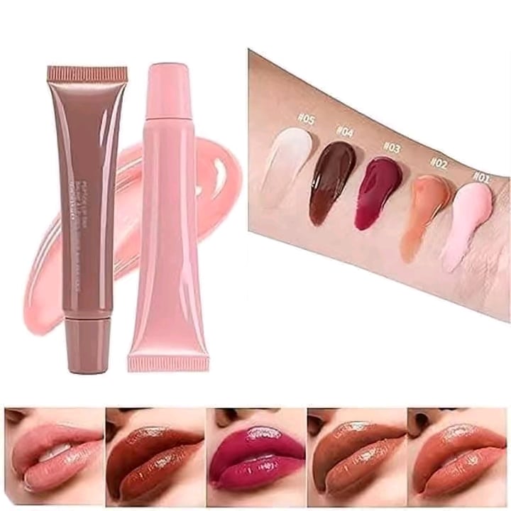 Picture of Fafamoon 5 Color Glossy Peptide Lipsgloss Long Lasting Lip Stain Lip Tint Lip Moisturer Velvet Gloss Lipstick Lip Makeup