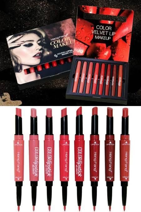Picture of Hang Fang 2 in 1 Lipstick Set (8pcs) - Multicolor
