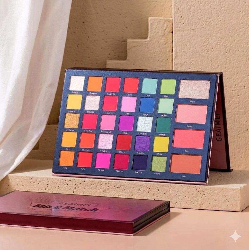 Picture of Geaimei 68-Color Mix & Match All-In-1 Eyeshadow Palette With Blush Contour Highlighter