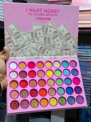 Picture of ZILANNA I Want Money Eyeshadow Pallet 40 Color Eyeshadow Palette Matte Eyeshadow Glittery Eyeshadow Shimmer Eyeshadow Colorful Eyeshadow