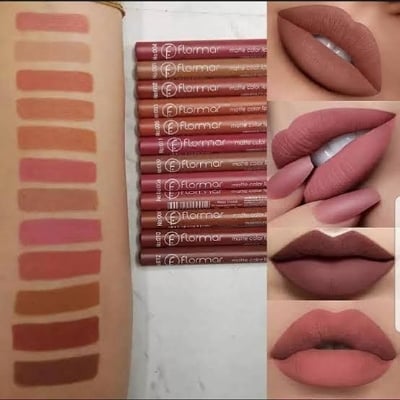 Picture of Flormar 12pcs Matte Pencil Lipstick Set - Multicolor