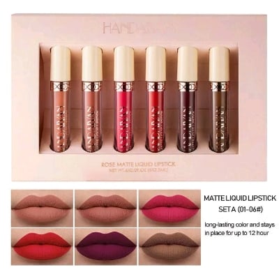 Picture of HandaIYan Liquid Matte Lipstick Rose Color Long-lasting Comfortable Moisturizing Lip Makeup for Women