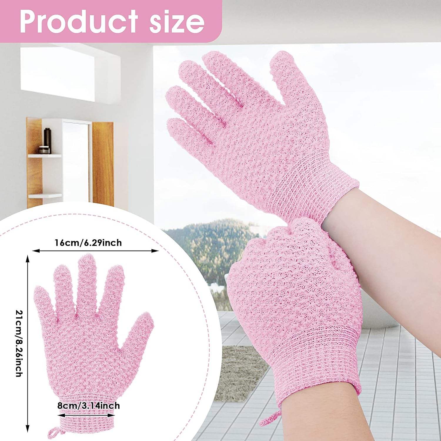 Picture of Shower Gloves  Exfoliating Wash Skin Spa Bath Gloves Foam Bath Skin Resistance Body Mage Cleaning Loofah Scrubber - 1pcs - Any Color
