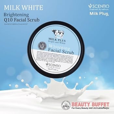 Picture of Scentio Whitening Milk Facial Scrub for Silky,smooth,naturally radiant Skin - White