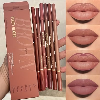 Picture of BEAUTY GLAZED Waterproof Matte Lip Liner Pencil For Lips Eyeliner  Blush Smooth Easy To Waer Long Lasting Lip Glaze Pen Sketch Dye Tint Lipstick Lip Makeup