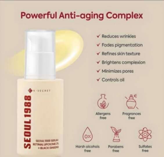 Picture of K-SECRET SEOUL 1988 Retinal Liposome 2% + Black Ginseng Serum - সতেজ