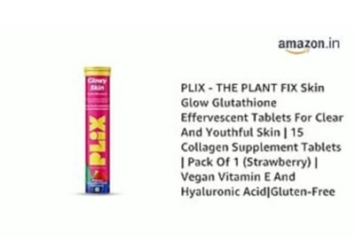 Picture of PLIX THE PLANT FIX Glutathione Tablets
With Vitamin C For Clear And Youthful
Skin (Pack Of 1, Strawberry) | 15 Collagen
Supplements 1500mg L-Glutathione, Vitamin E And Hyaluronic Acid - Others