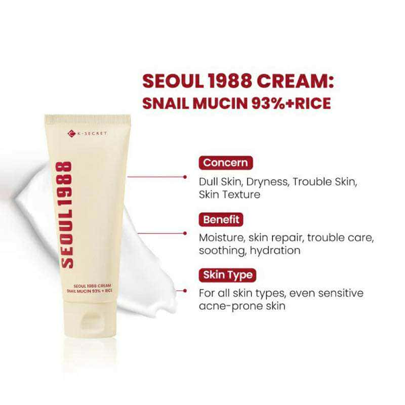 Picture of Seoul 1988 Cream : Snail Mucin 93%+ Rice - Fresh