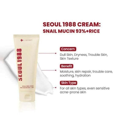 Picture of Seoul 1988 Cream : Snail Mucin 93%+ Rice - Fresh