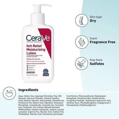 Picture of CeraVe Itch Relief Moisturizing Lotion For Dry & Itchy Skin 237ml (USA) - White