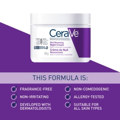 Picture of Cerave Skin Renewing Night Cream 48g | Niacinamide, Peptide Complex, and Hyaluronic Acid Moisturizer for Face