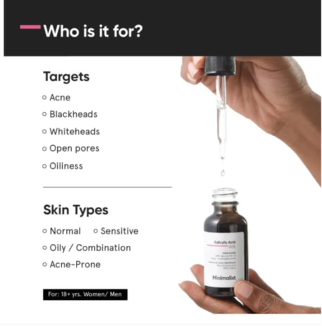 Picture of Minimalist 2% Salicylic Acid Serum For Acne, Blackheads & Open Pores-30 ml