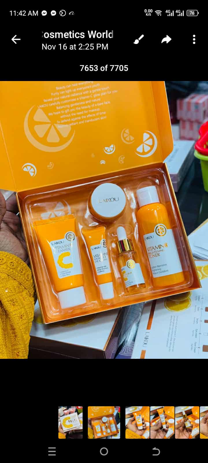Picture of Laikou Vitamin C 5pcs Skin Brightening Set - Orange