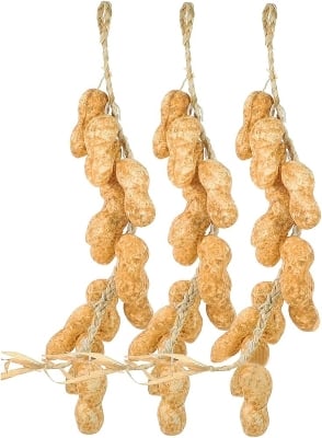 Picture of Artificial Peanut Strings, Fake Peanut Hanging Strings Simulation Fake Vegetables for Home Kitchen Farm Party Wall Decoration Photo Props (Light Yellow) - Gold