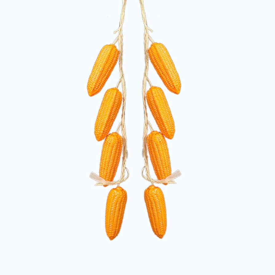 Picture of Artificial Corn Lifelike Fake Corn Without Husk Simulation Vegetable for Home Kitchen Decoration Vegetable Fruit for Thanksgiving Chirstmas Decortion Photoshoot - Yellow