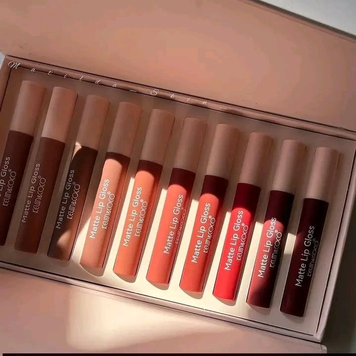 Picture of KEVIN & COCO Beautiful Energy 10 Colors Matte Lip Gloss Set – Long-Lasting, Highly Pigmented Liquid Lipstick Gift Box