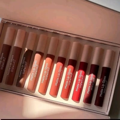 Picture of KEVIN & COCO Beautiful Energy 10 Colors Matte Lip Gloss Set – Long-Lasting, Highly Pigmented Liquid Lipstick Gift Box