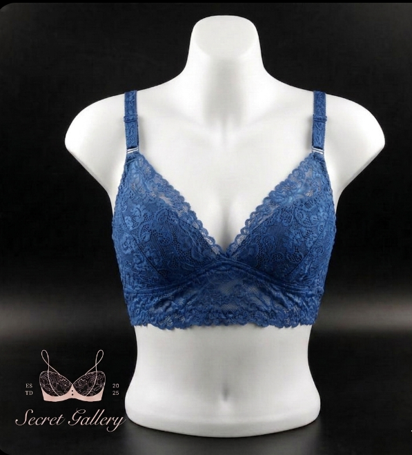 Picture of Premium Floral Lace Comfort Bra / Elegant Full-Coverage Push-Up Lingerie - Multicolor