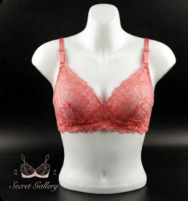 Picture of Premium Floral Lace Comfort Bra / Elegant Full-Coverage Push-Up Lingerie - Multicolor