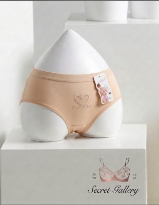 Picture of Premium Cotton Breathable Panties for Women - Heart Embroidery Design - Int: One size